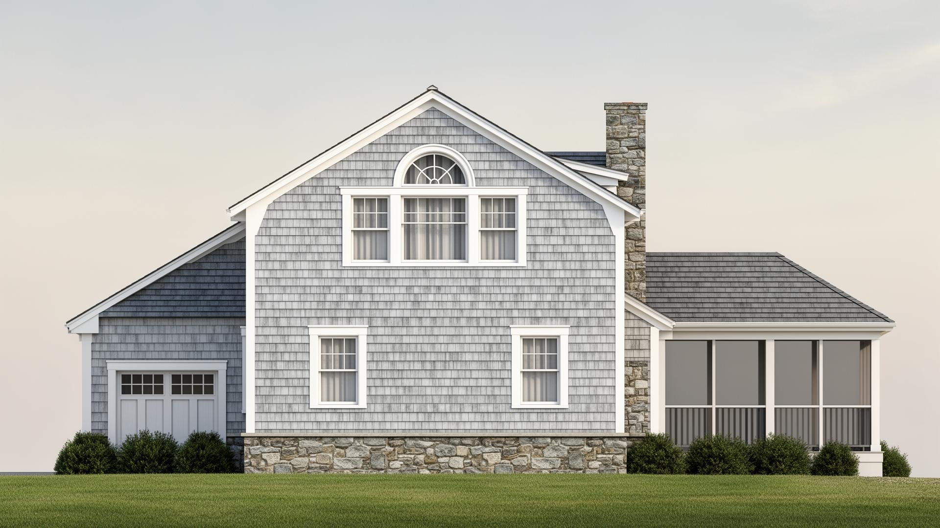 The gable end elevation rendering of 100 Pine Top Road